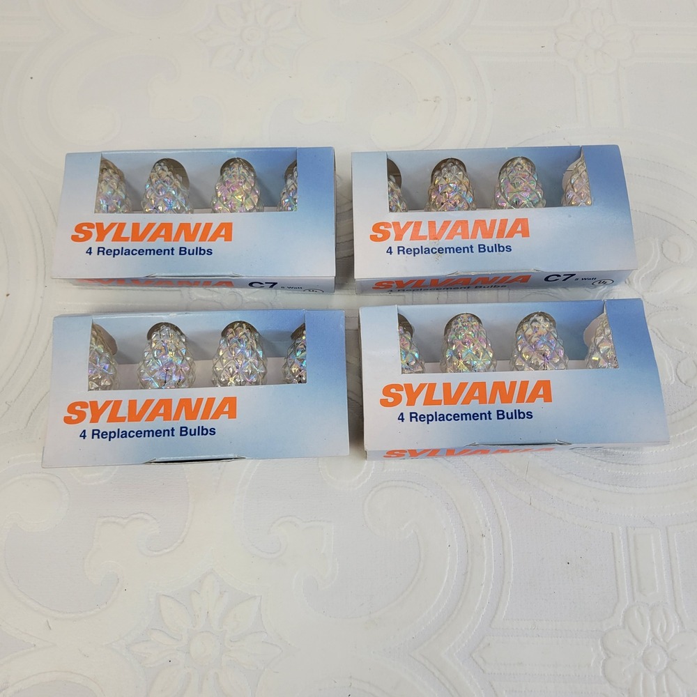 Sylvania C7 5‎ Watt Replacement Bulbs Iridescent Diamond Pattern 16 Pack New